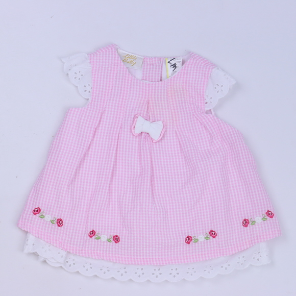 Little Bitty Other - Little Bitty Girls Pink | White Dress size: 6-9 Months
